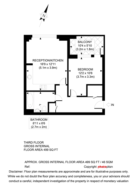 Cyan Apartments One bedroom floorplan